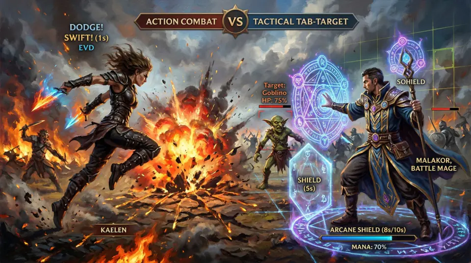 Combattimento action e tab-target: differenze principali